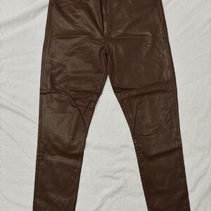 Joe's Jeans Women's Charlie High Rise Coated Skinny Ankle Jean Brown 33